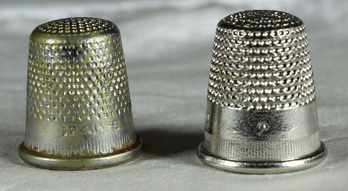 Thimble - silver plated pair - #2 & #3