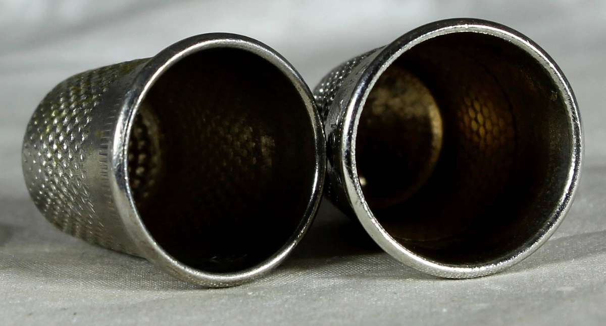 Thimble - silver plated pair - #2 & #3