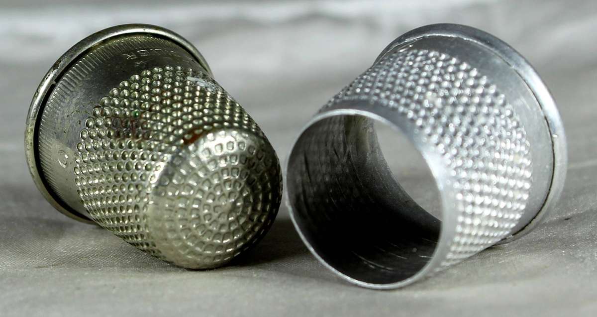 Thimble - silver plated pair - #0 & open top