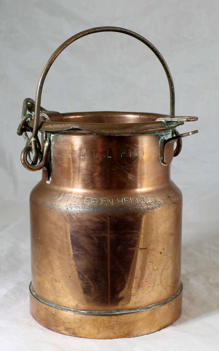 Copper milk can - JT van Eeden Heidelberg KP 2 gal