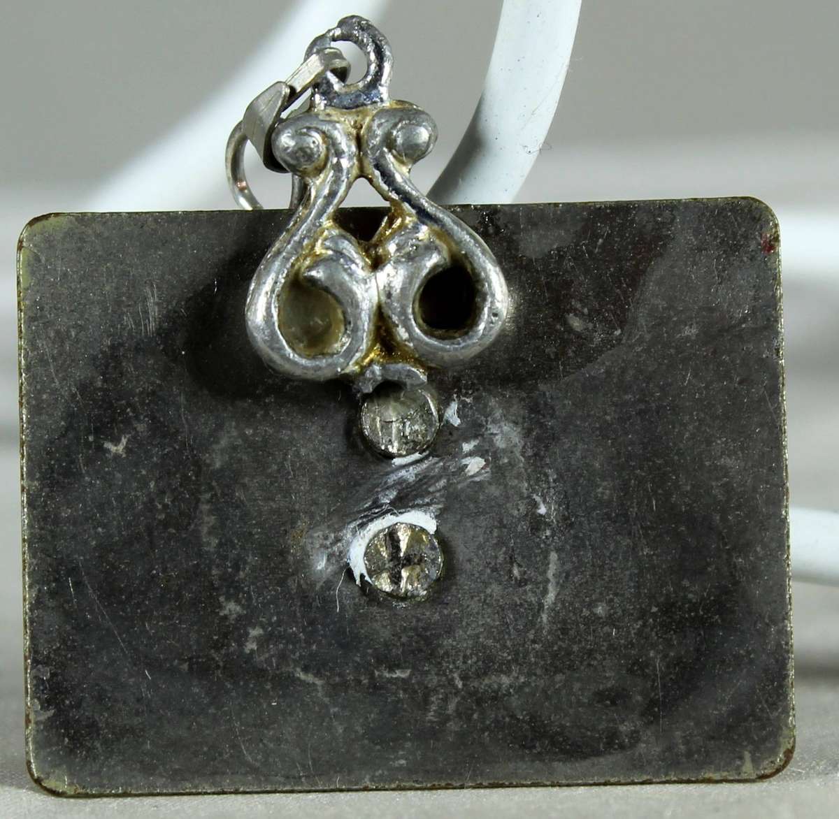 Miniature metal ships wheel pendant