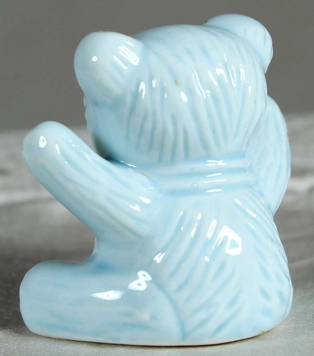 Miniature bear baby blue with bow-tie