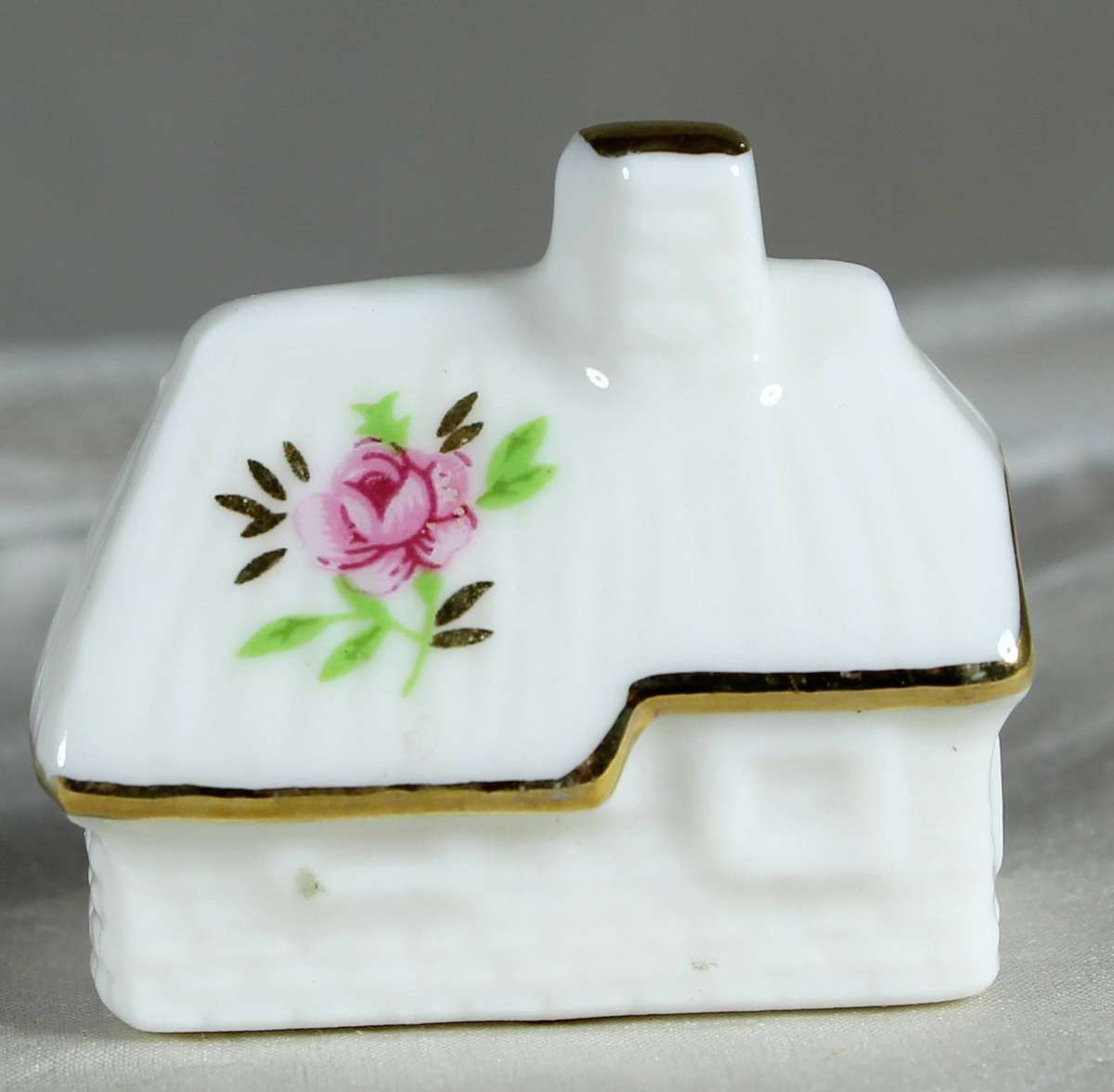 Miniature ceramic white cottage