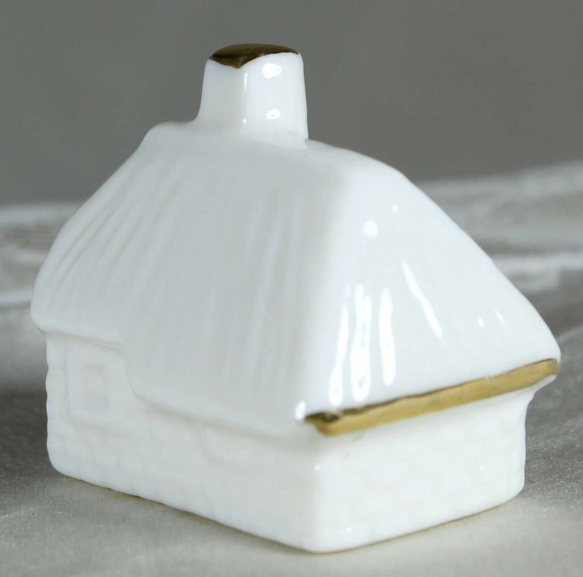 Miniature ceramic white cottage