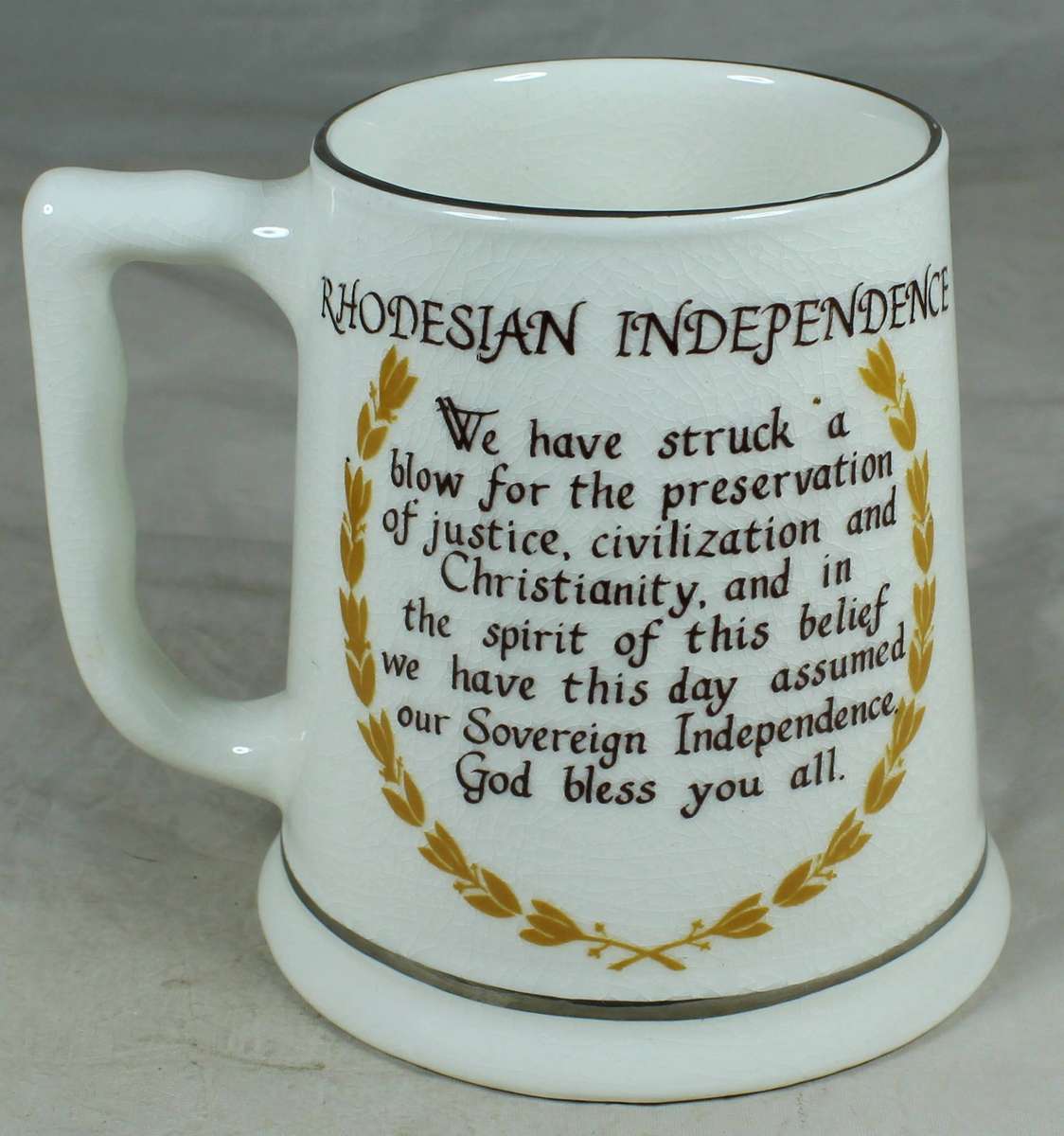 Drostdy ware - Ian Smith - Rhodesia Independence - tankard