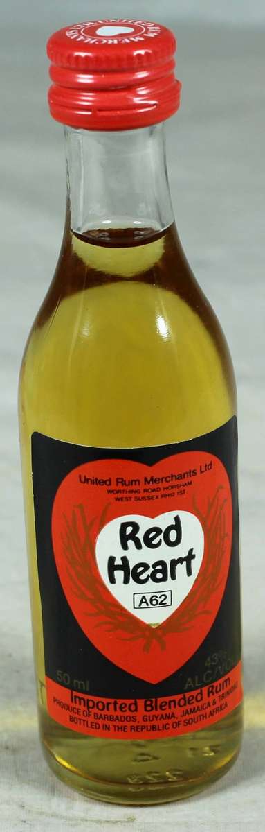 Mini liquor bottle - Red Heart Rum