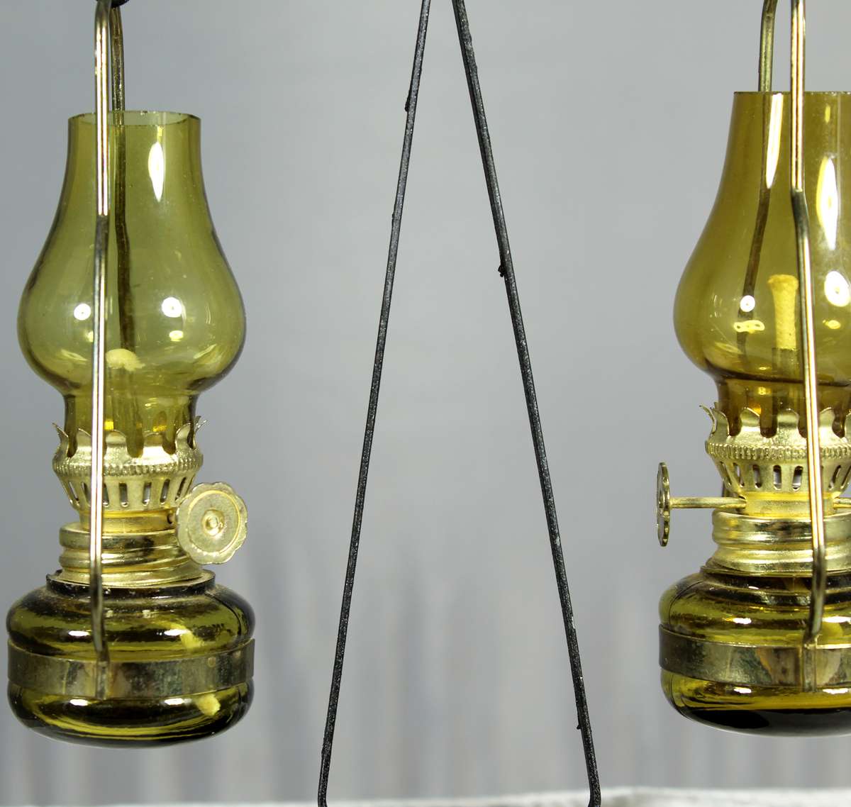 Miniature paraffin hanging lamps