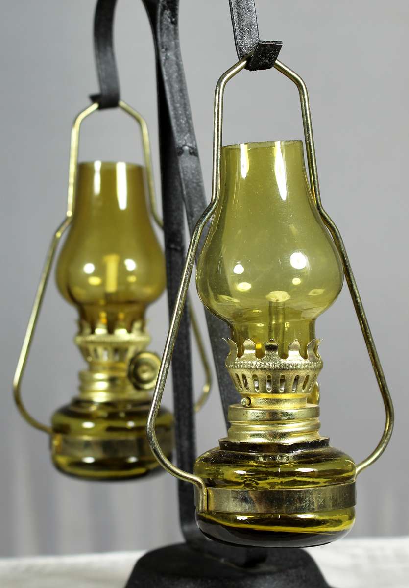 Miniature paraffin hanging lamps