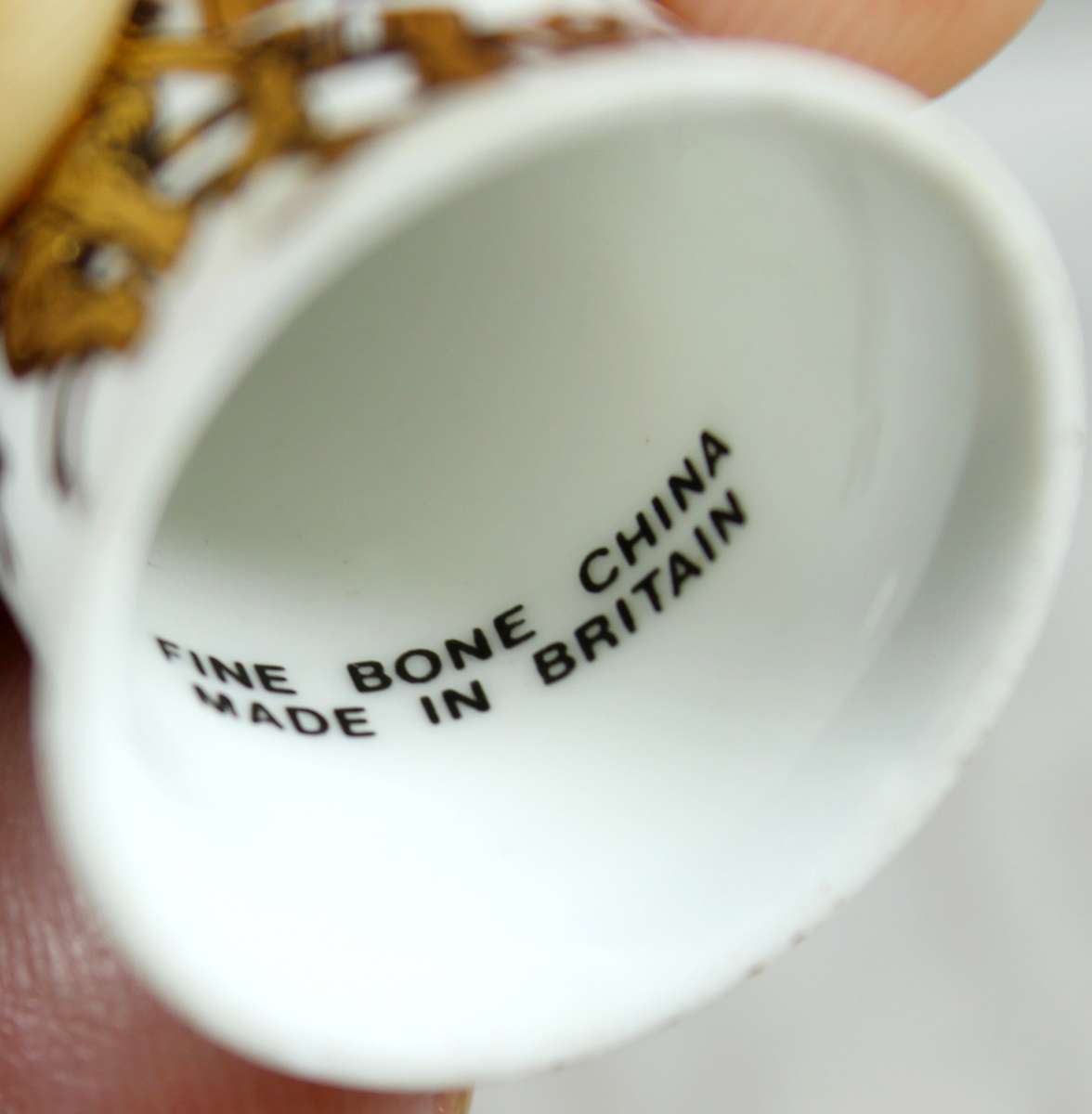 Bone China thimble - kids on a branch