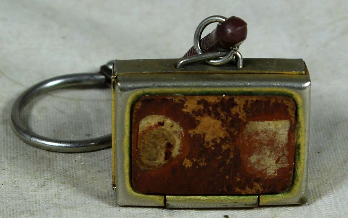 Keychain - Suitcase with leather inserts