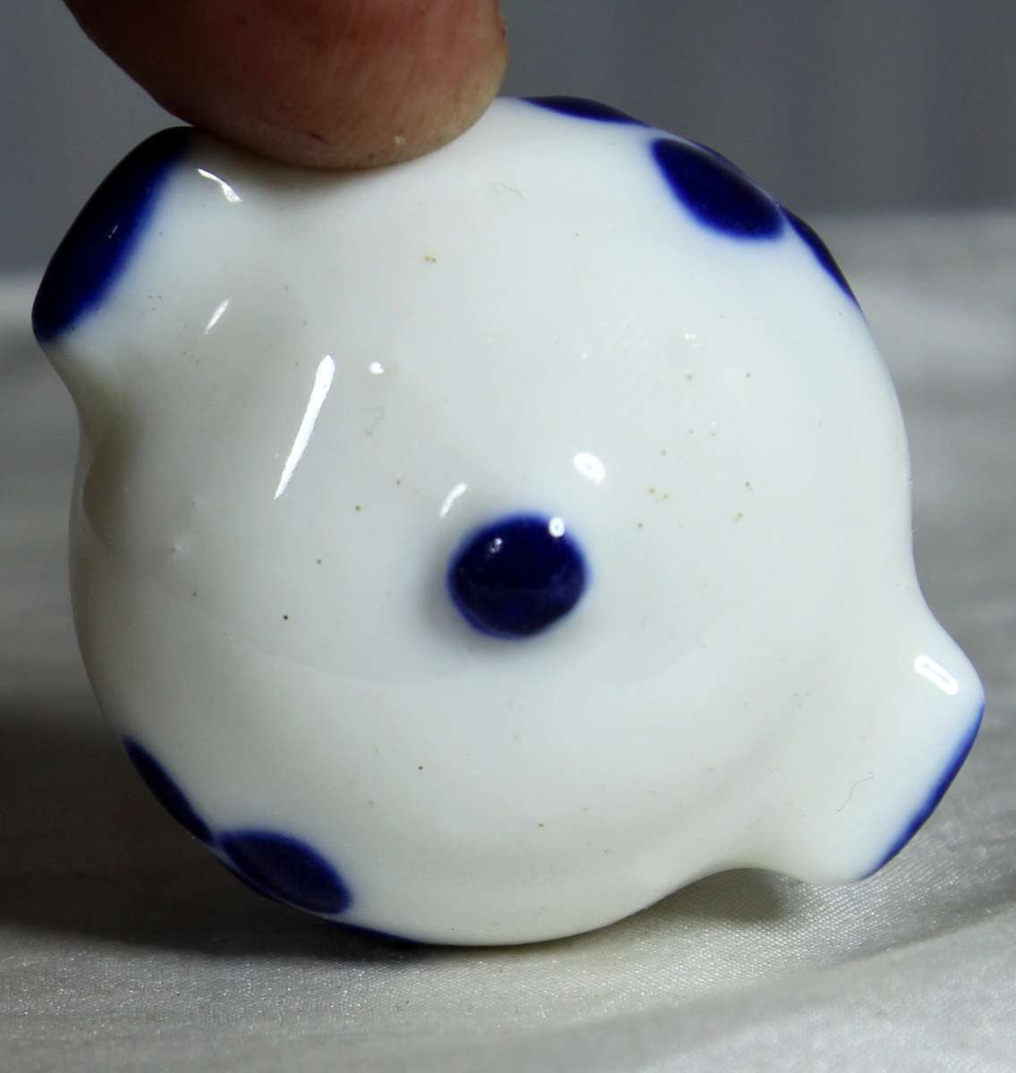 Miniature white & blue pot