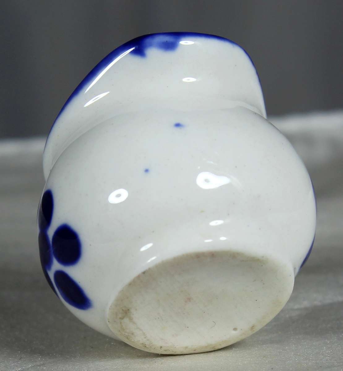 Miniature white & blue jug