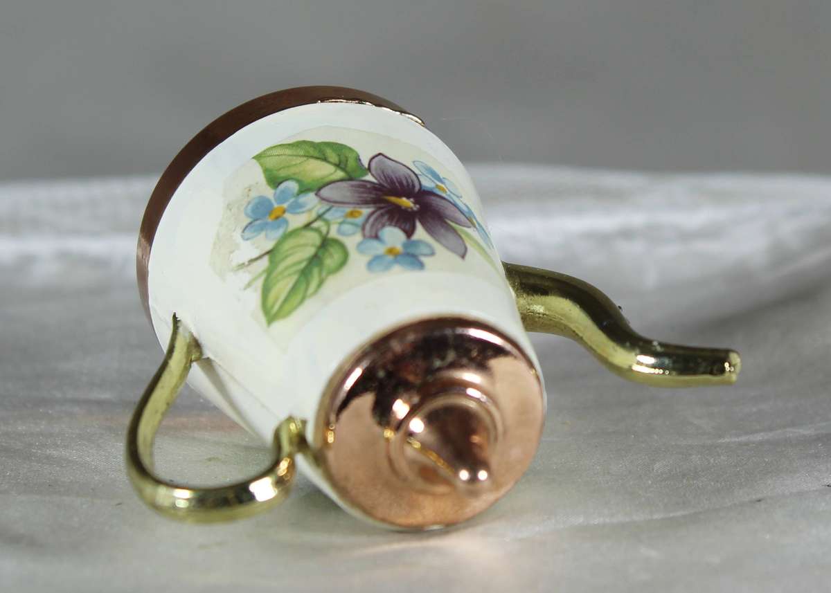 Mini copper and porcelain kettle