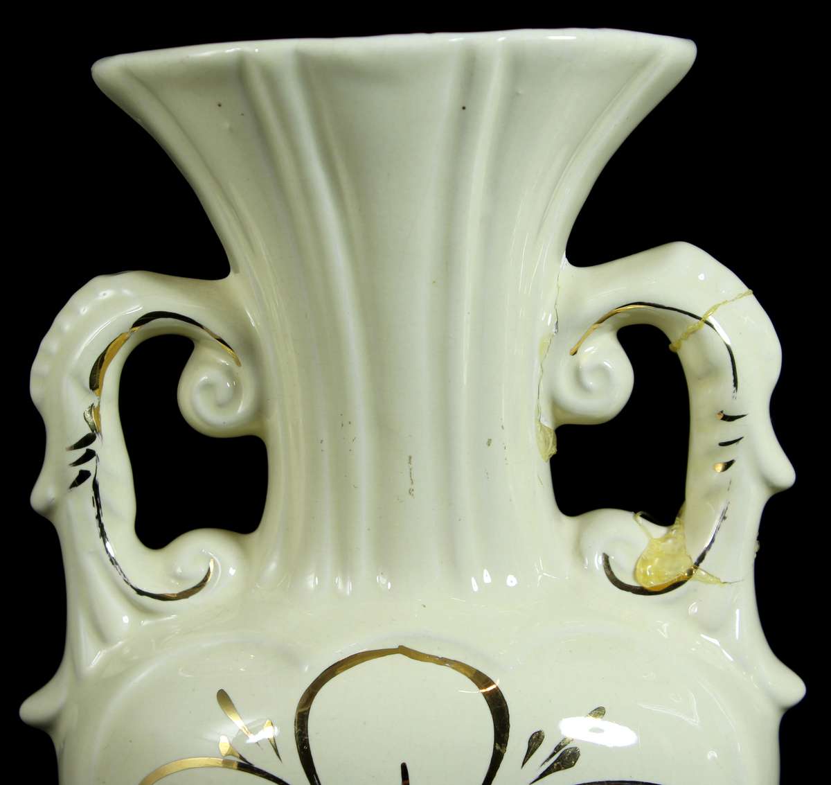 Pair of Creme & Gold Large Vases