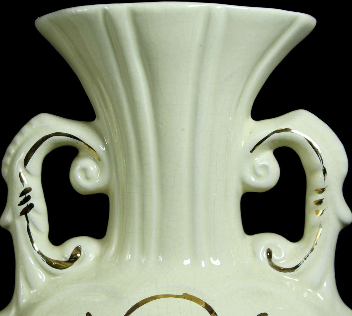 Pair of Creme & Gold Large Vases