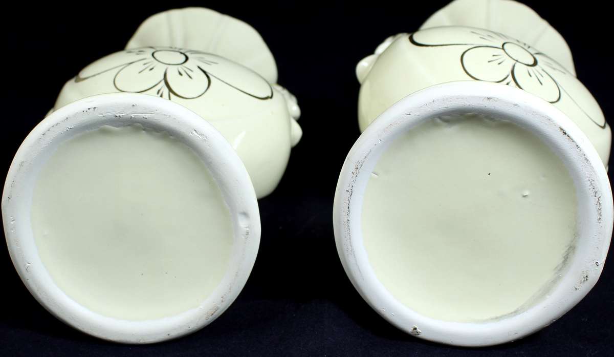 Pair of Creme & Gold Large Vases