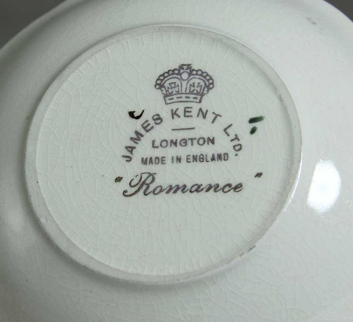 James Kent - Longton Romance - Pair - Lady with Pink Dress - Trinket Plate