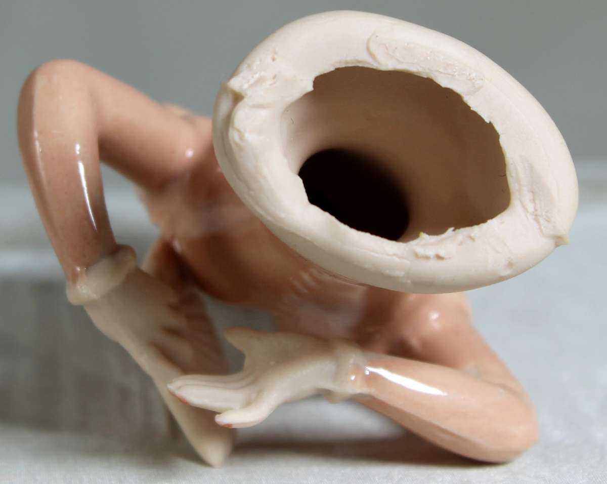 Vintage Porcelain Pin Cushion Half Doll With Fan