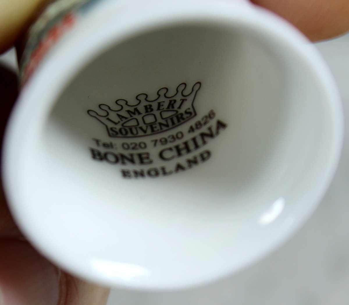 Bone China thimble - Lambert - Ilfracombe