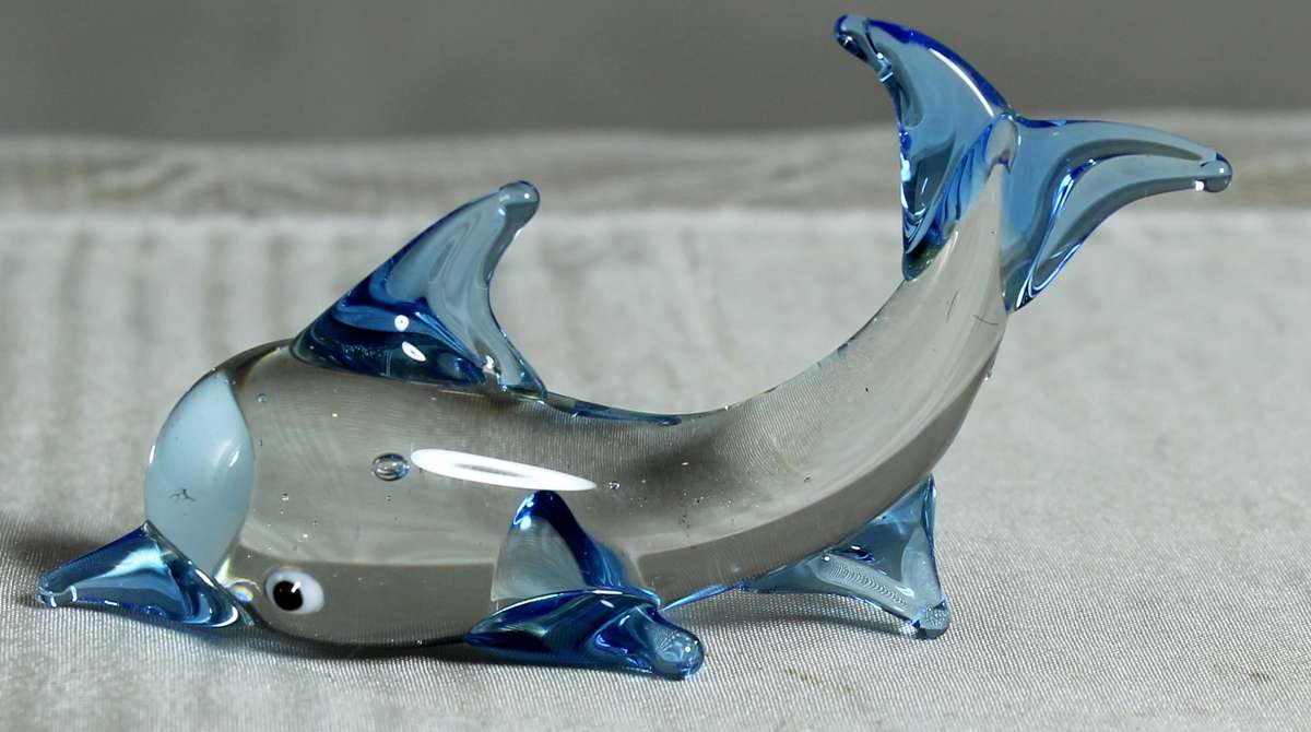 Miniature glass dolphin