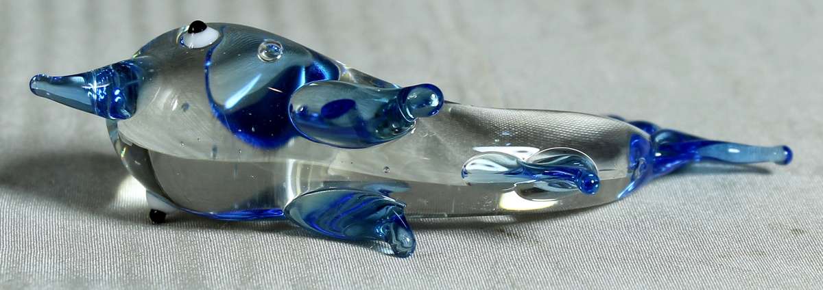 Miniature glass dolphin