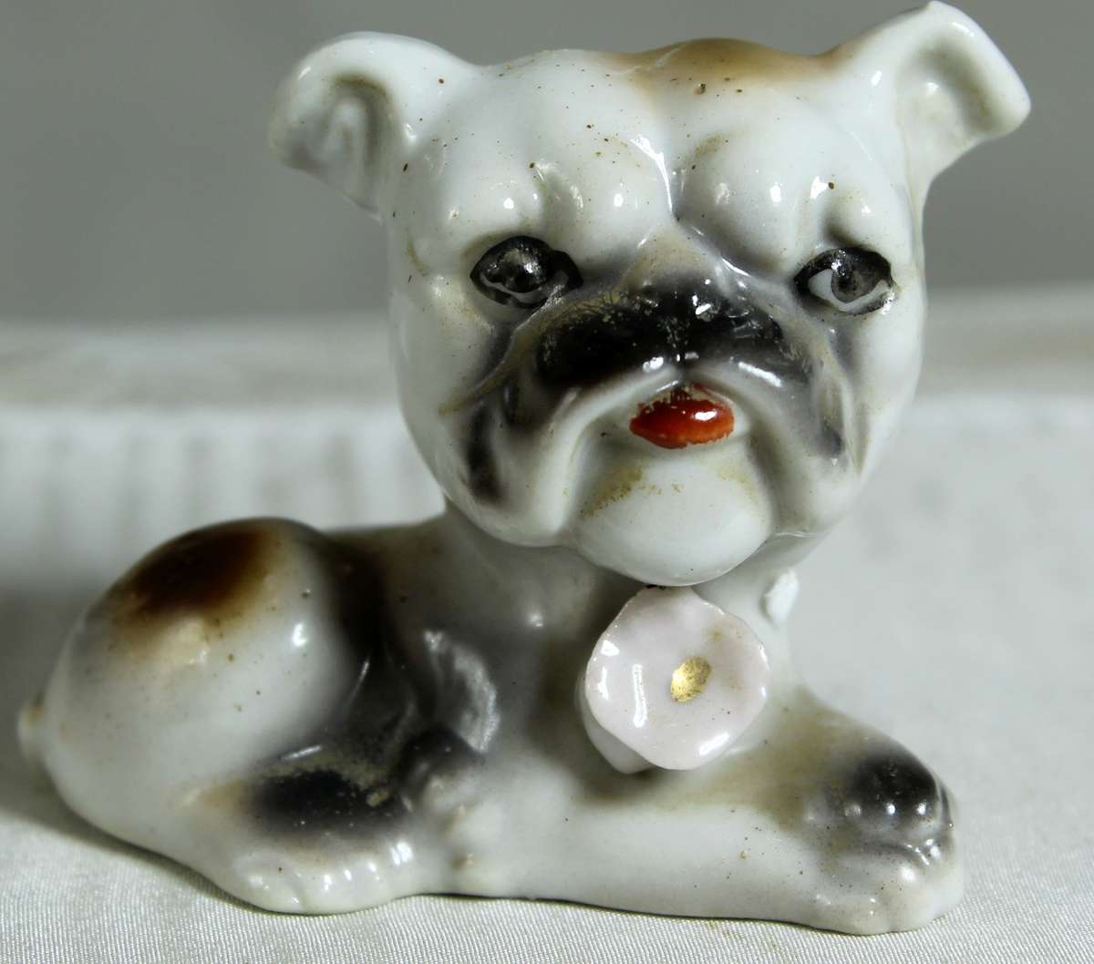 Miniature porcelain French bulldog