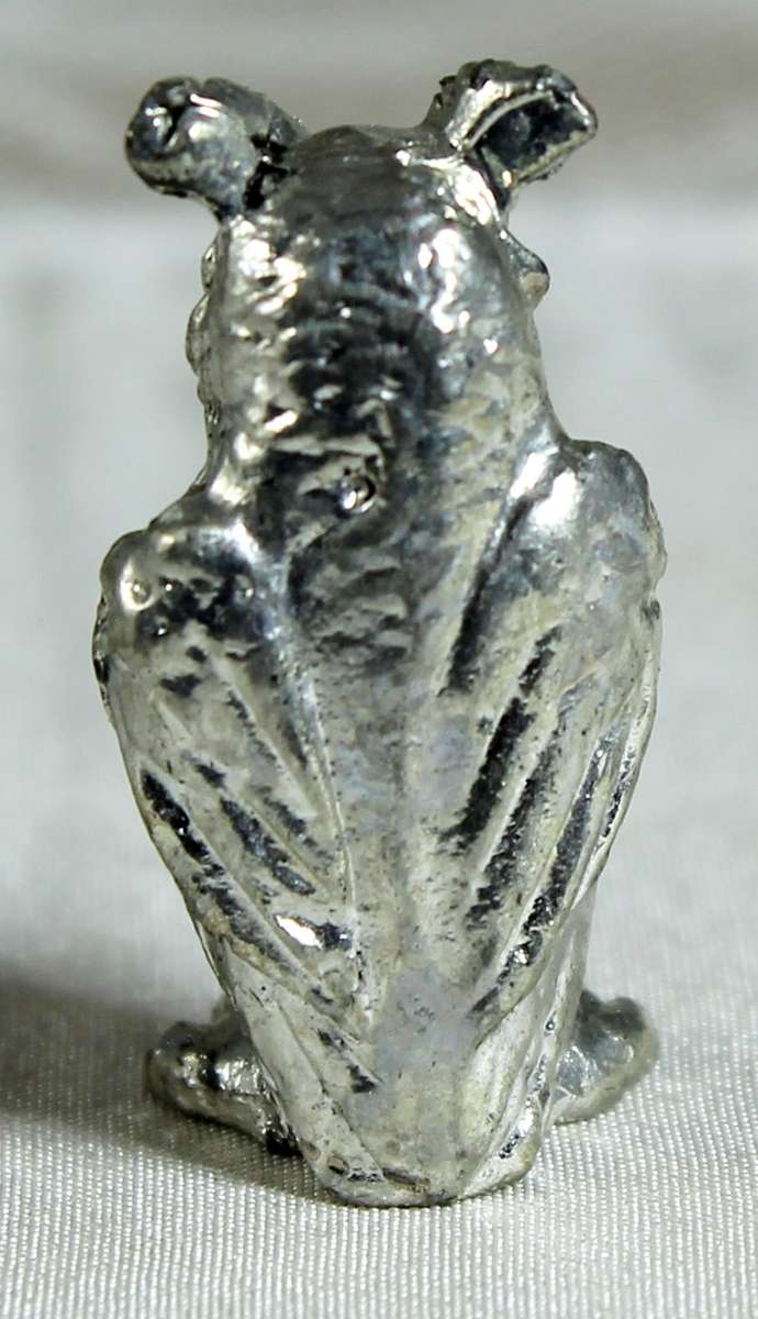 Miniature owl - silver - lead filled