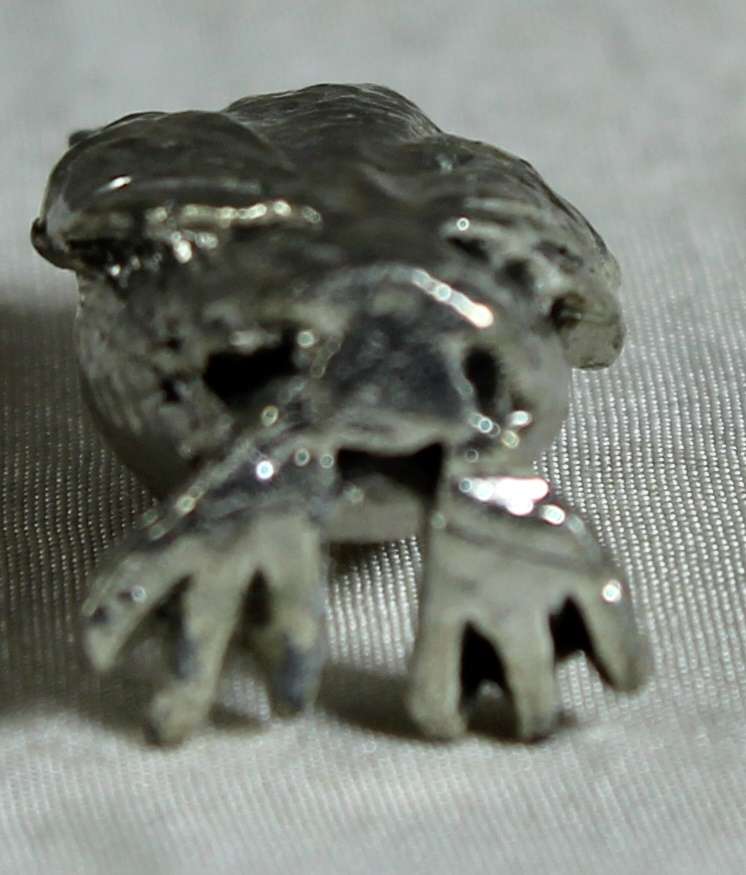 Miniature owl - silver - lead filled