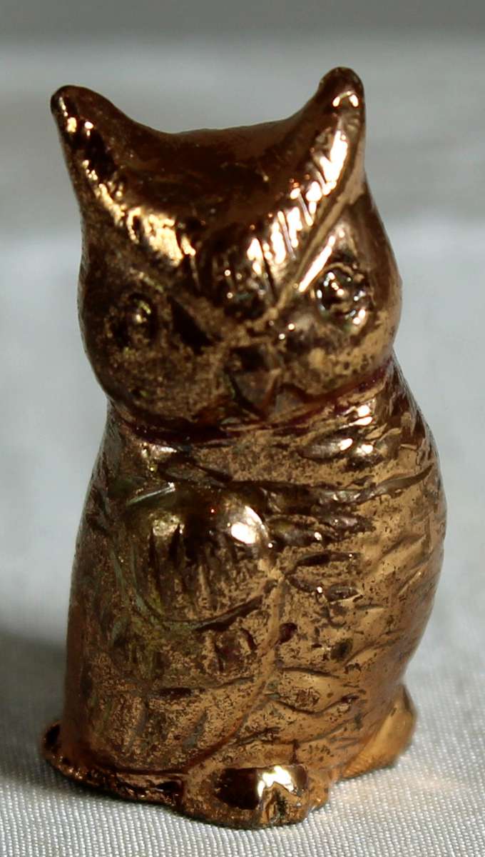 Miniature owl - copper - lead filled