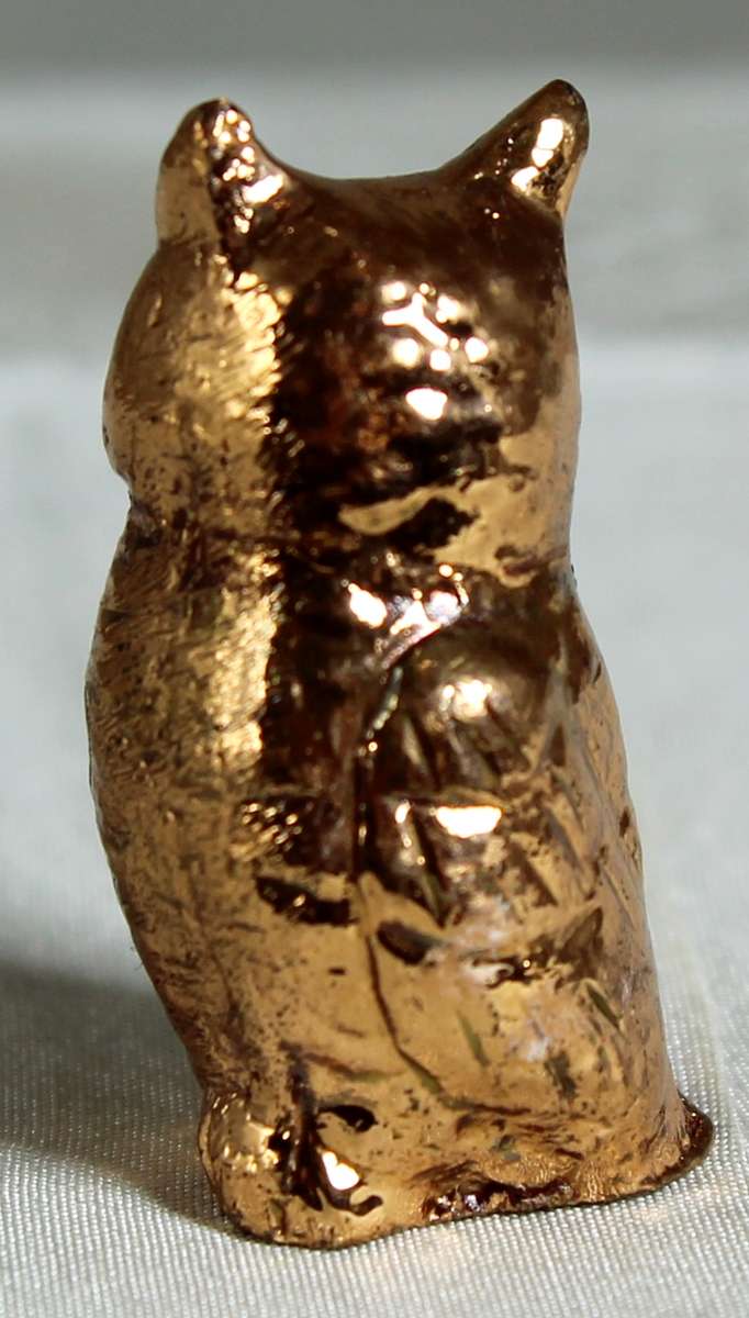 Miniature owl - copper - lead filled