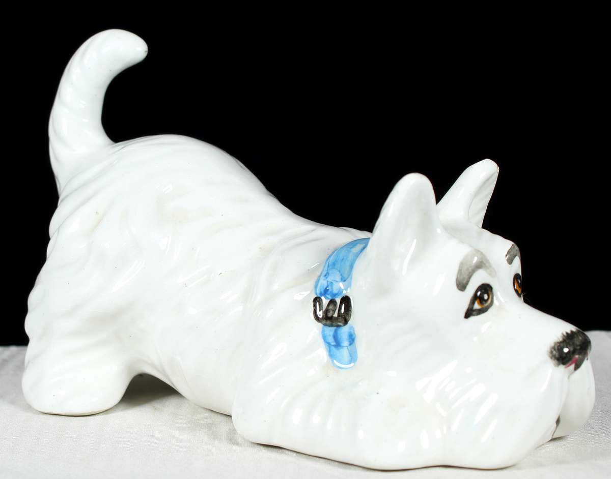 Playful Porcelain Scottish Terrier