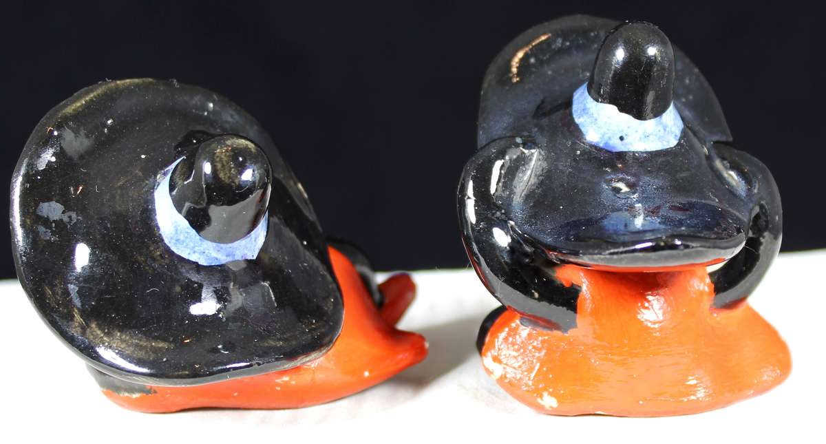 Vintage Japanese Anthropomorphic witches - ladybug salt & pepper set