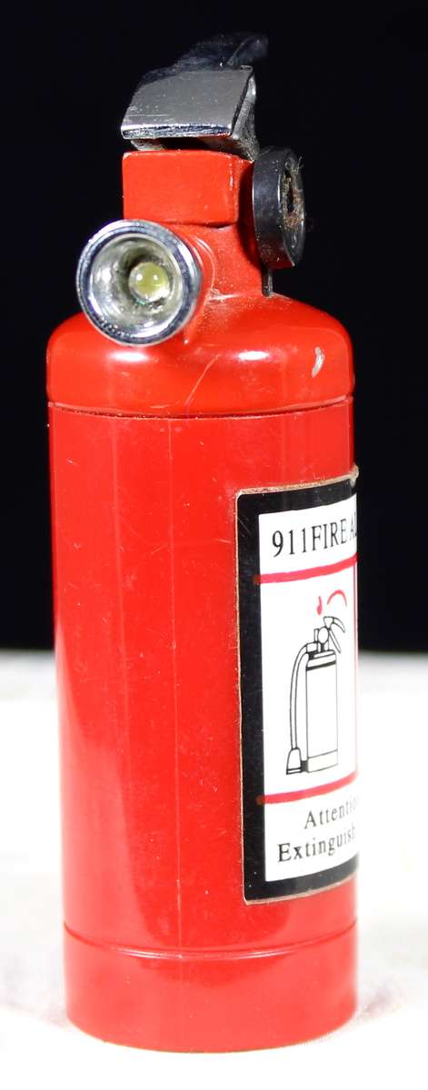 Miniature fire extinguisher lighter