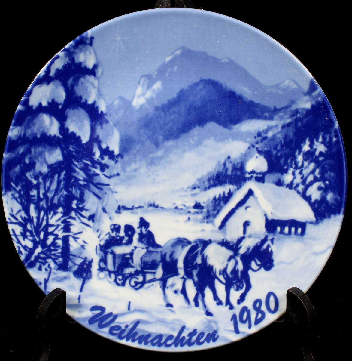 Ramsau - Schlittenfahrt - limited edition plate - Weinachten