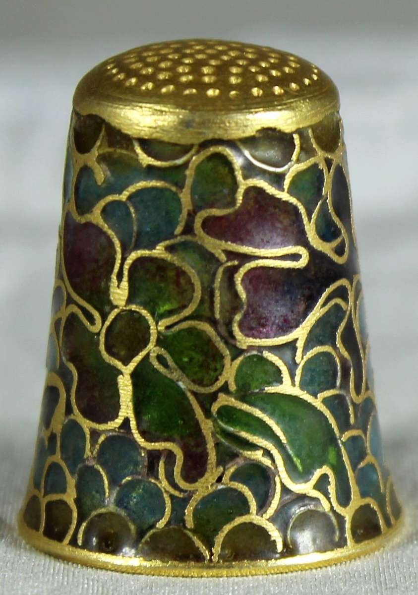 Thimble - brass stained enamel glass