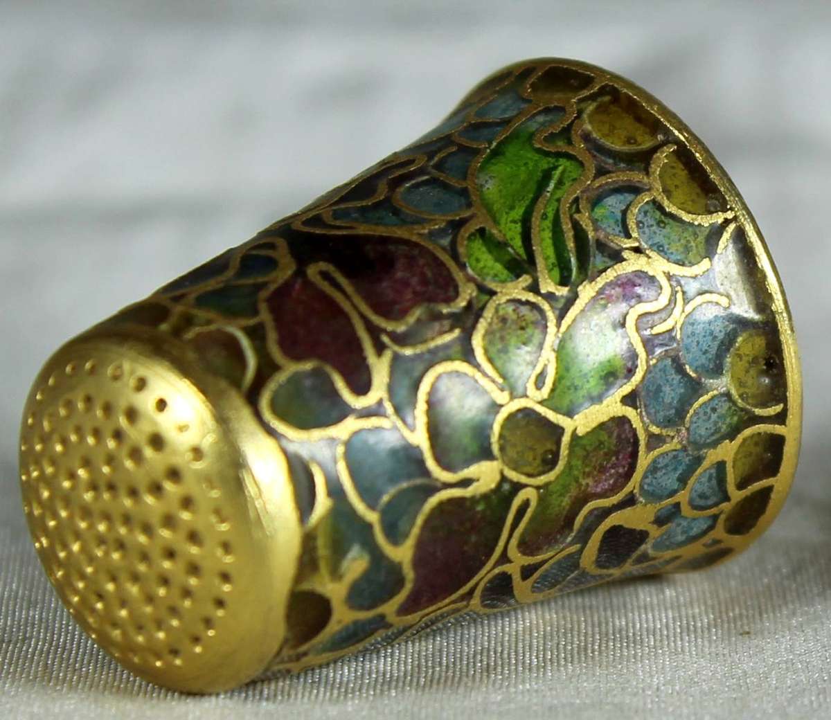 Thimble - brass stained enamel glass
