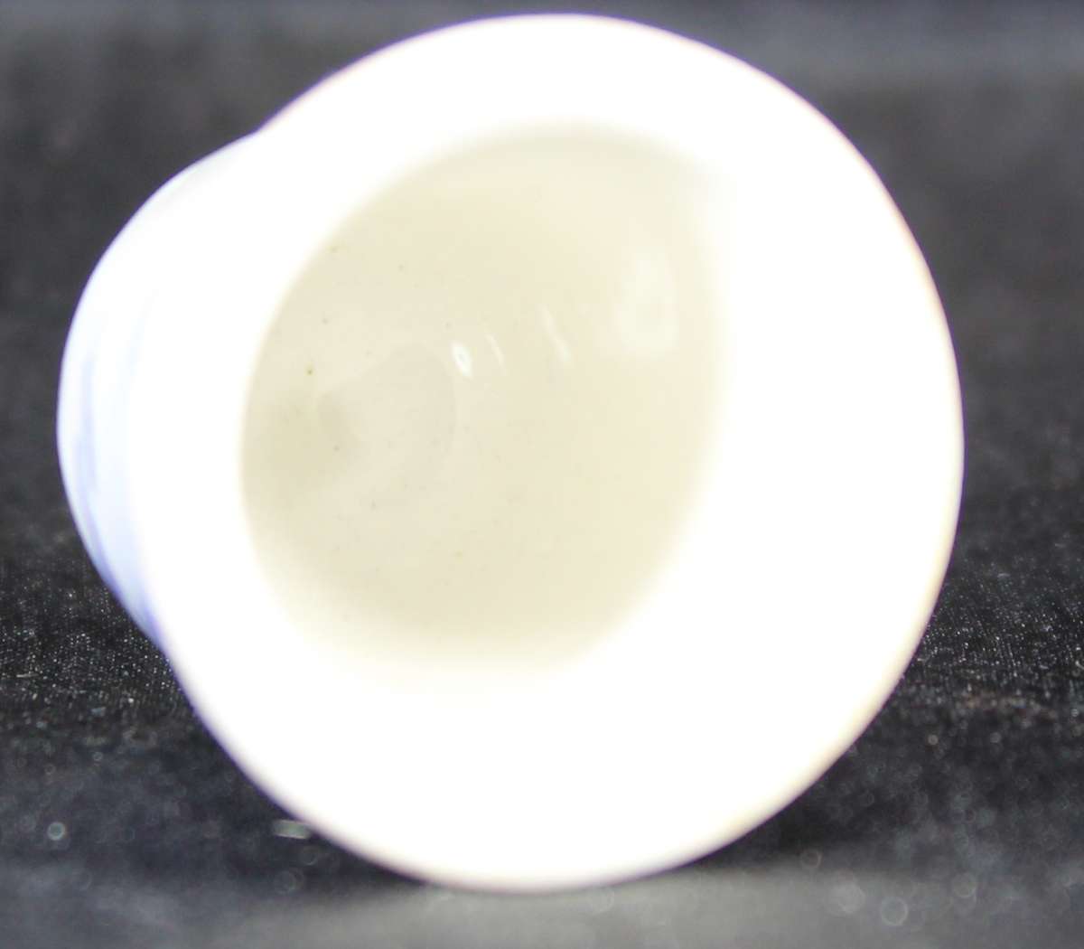 Porcelain Blue & White Thimble - Windmill & Birds