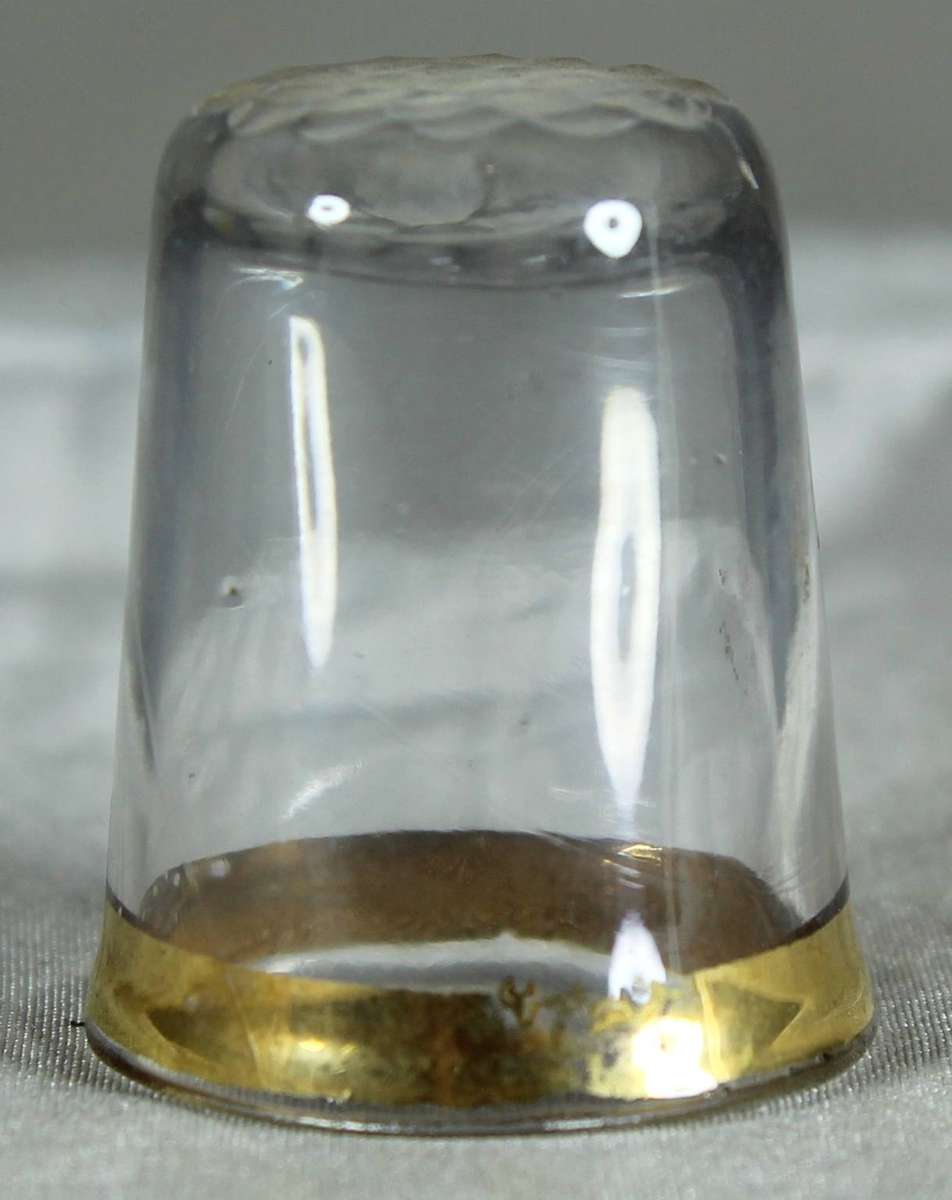 Glass thimble with gold rim - Royal Doulton 1980's