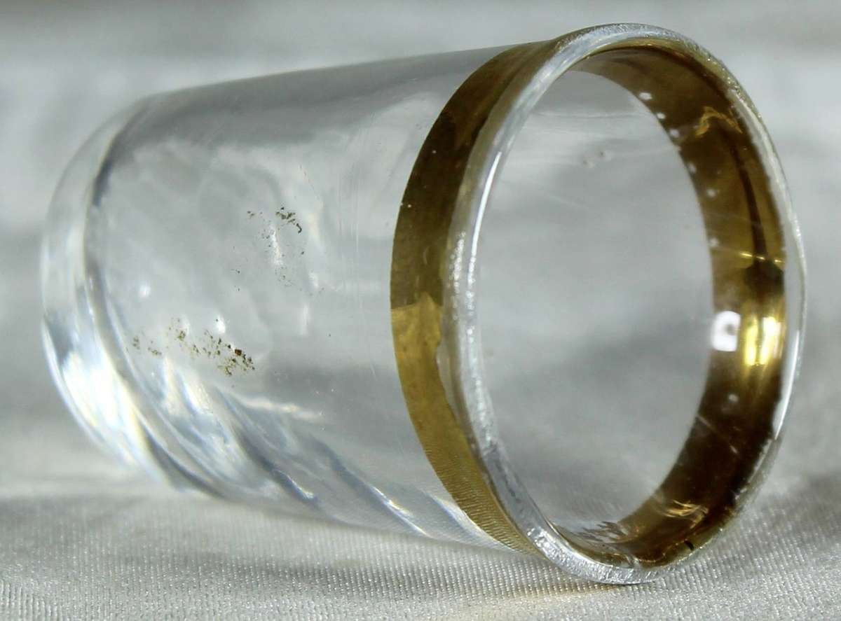 Glass thimble with gold rim - Royal Doulton 1980's