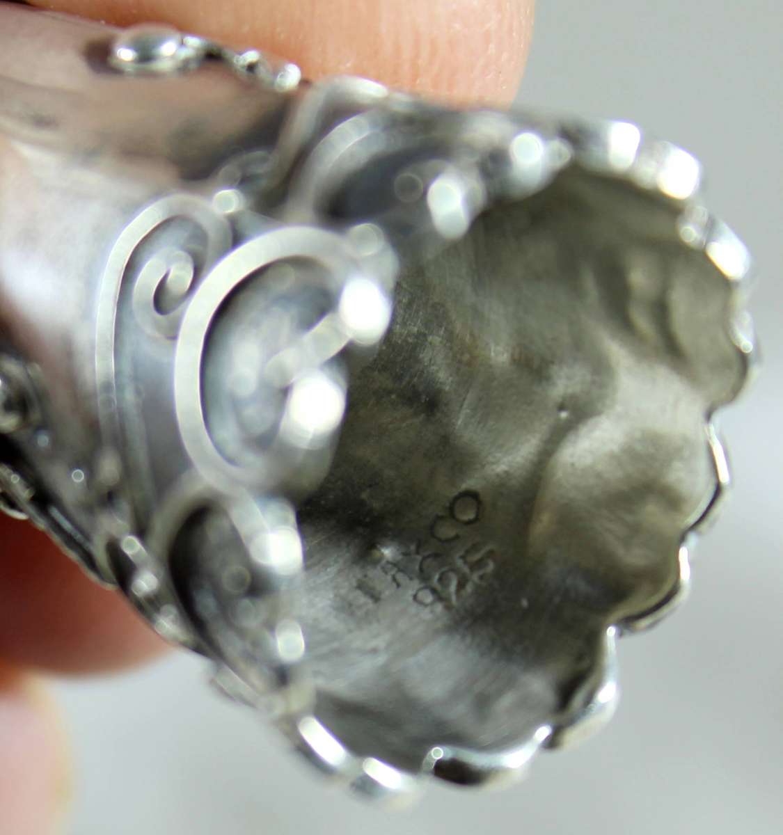 Mexican silver thimble - Scrollwork - Stamped 925 (3,28g)