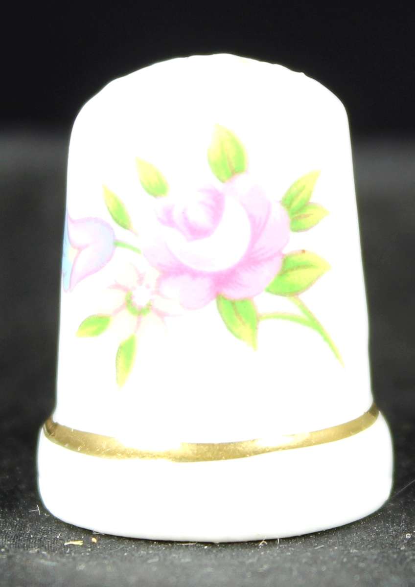 Porcelain Thimble - Flowers on a Branch