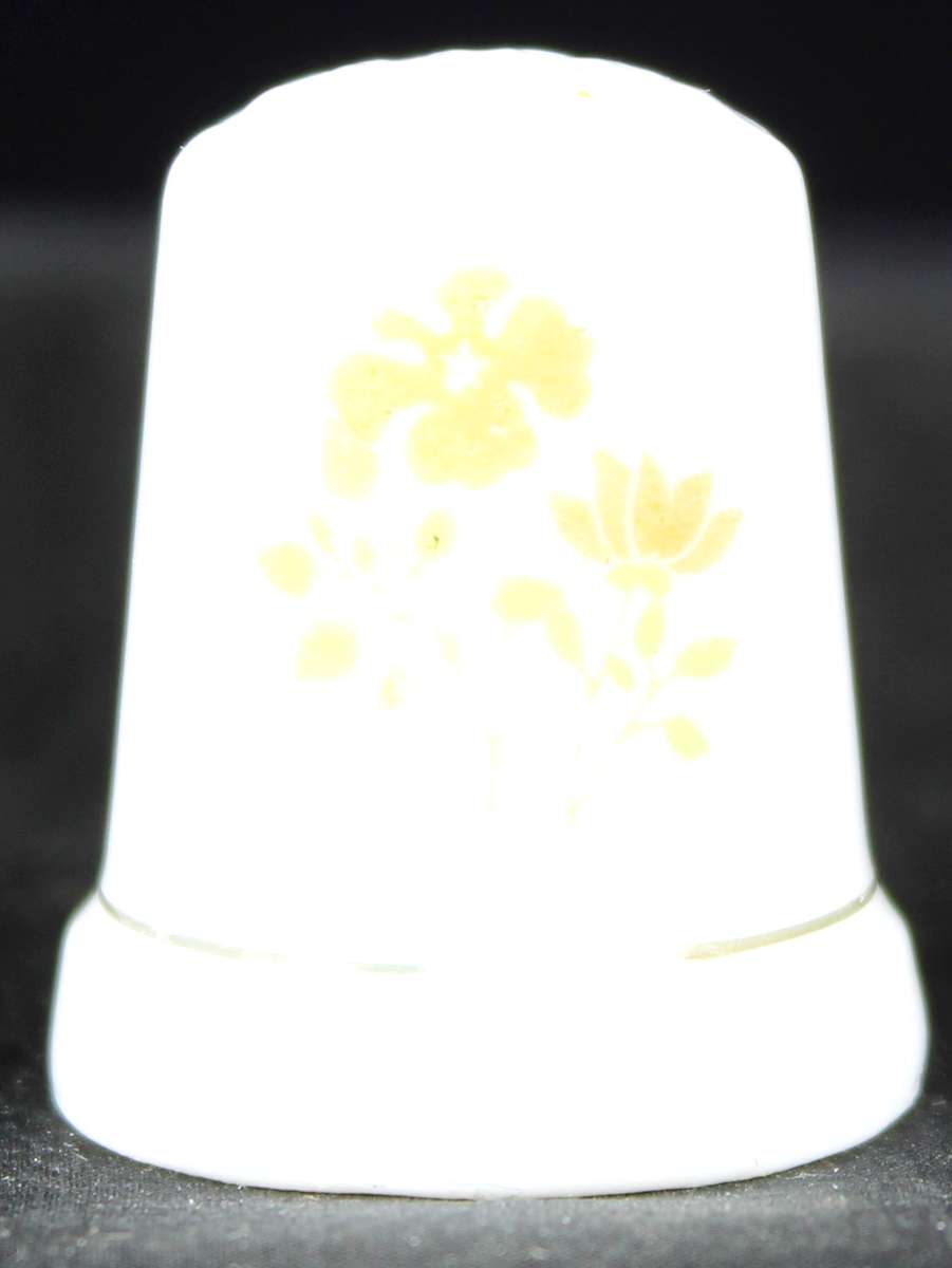 Porcelain Thimble - Orange Flowers