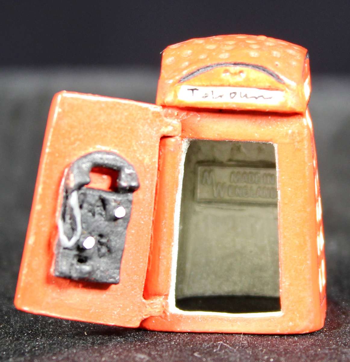 Metal Thimble - English Red Telephone Booth with Opening Door