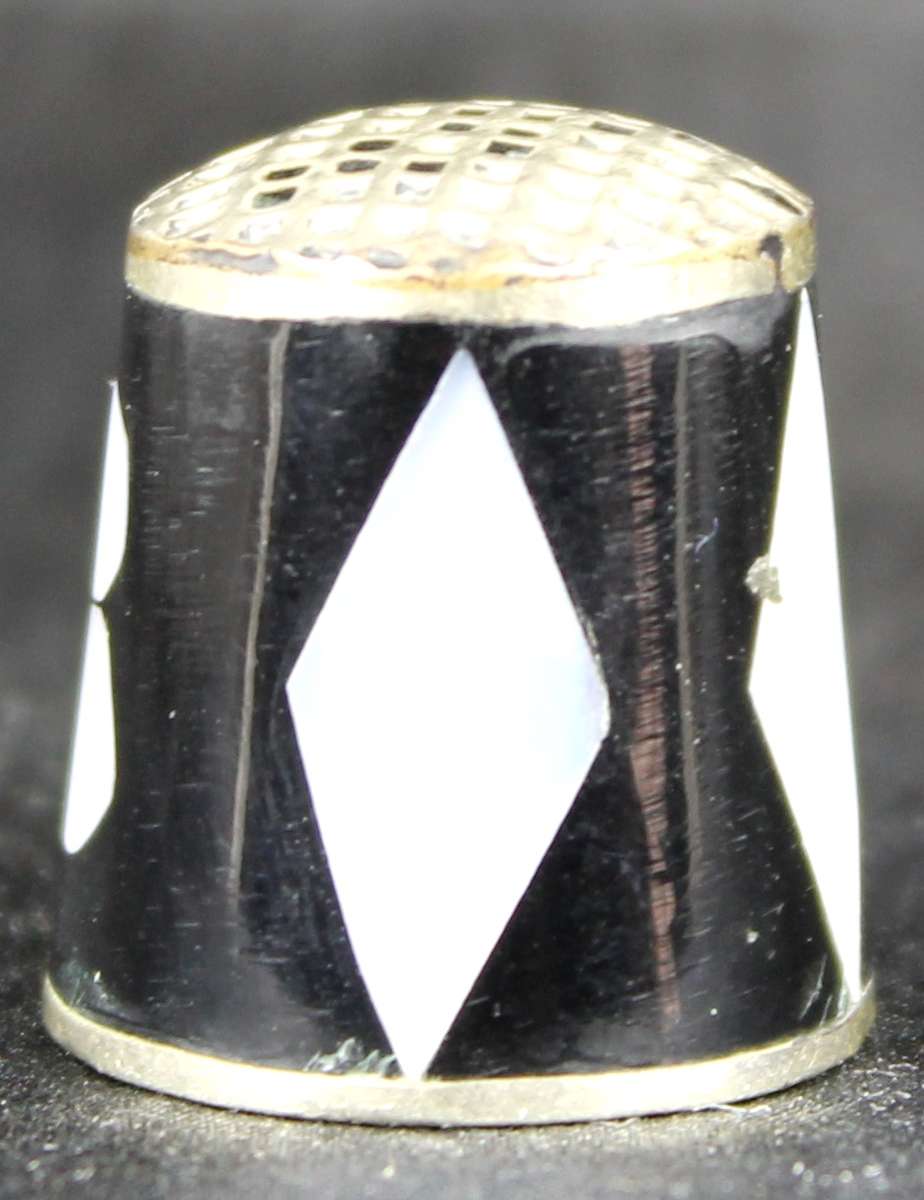Metal Thimble - Mother of Pearl Look Inlays