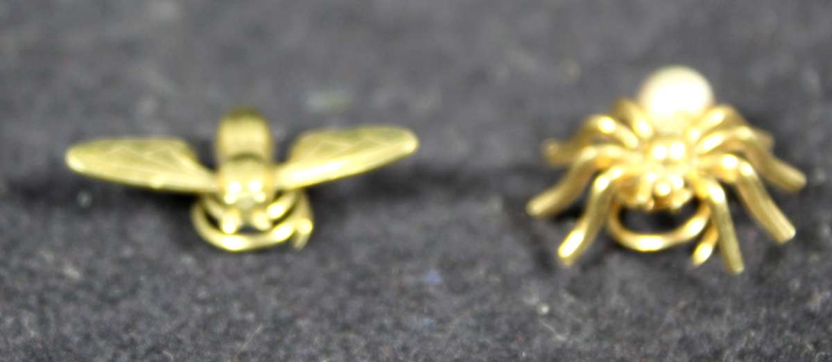 Costume Jewelry - Miniature Spider and Fly