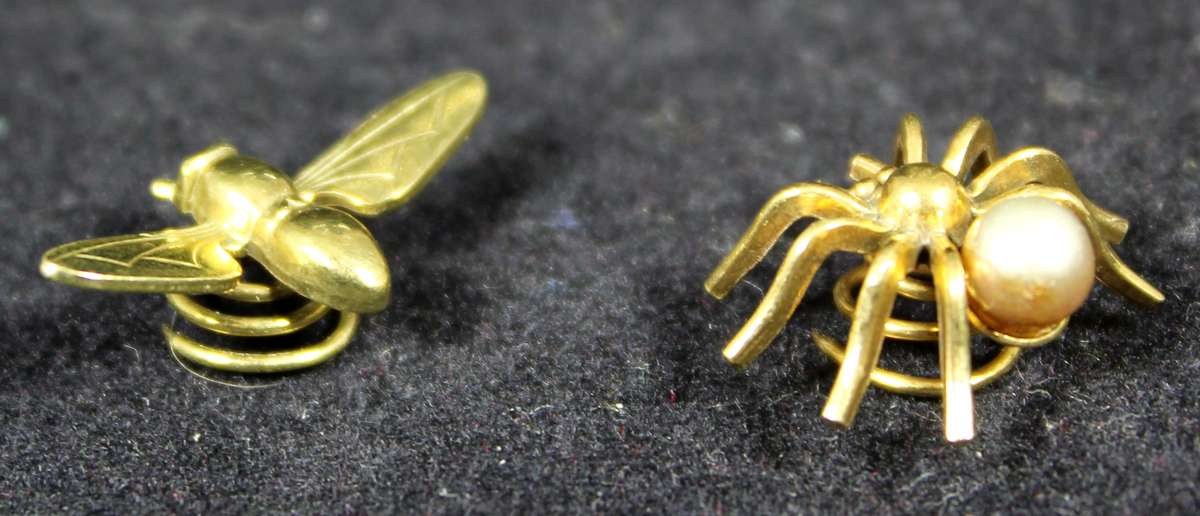 Costume Jewelry - Miniature Spider and Fly