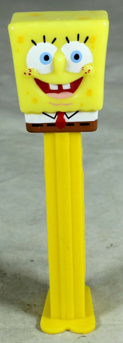 Collectible PEZ candy dispenser - Spongebob Squarepants with yellow base
