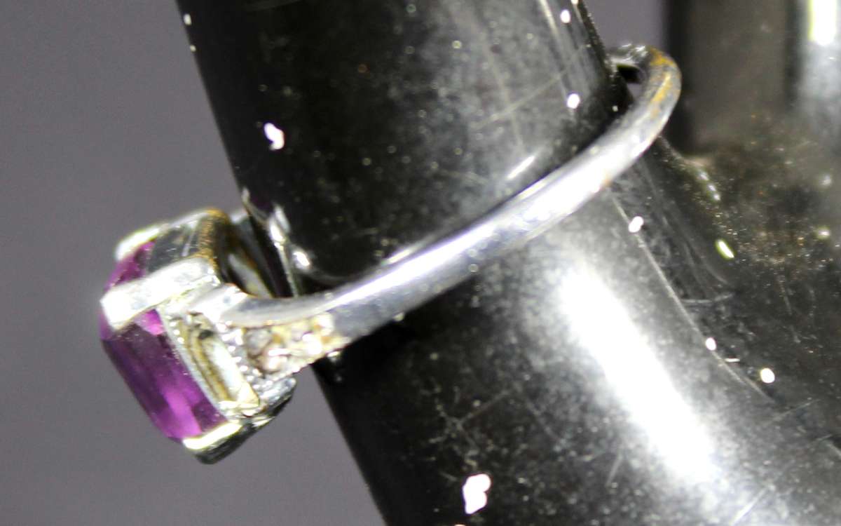 Costume jewelry - purple stone ring - small