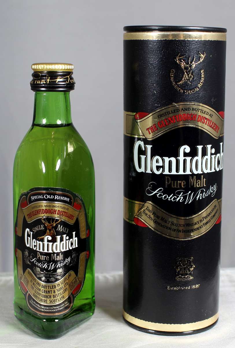 Mini liquor bottles - Glenfiddich Scotch whisky