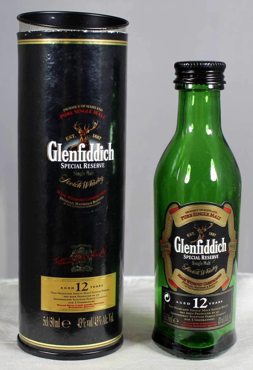 Mini liquor bottles - Glenfiddich Scotch whisky